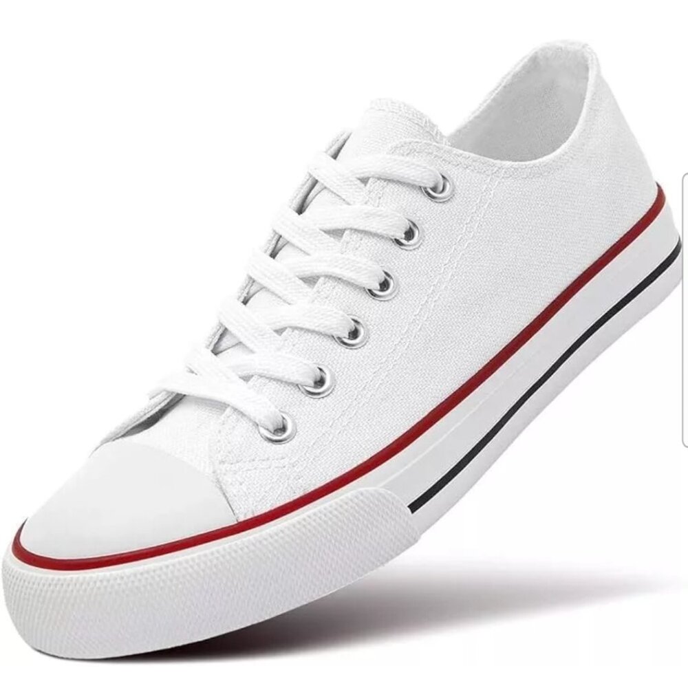Women’s Canvas Low Top Sneaker Lace-up Classic Casual ZGR White Size 11 - NEW